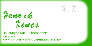 henrik kincs business card